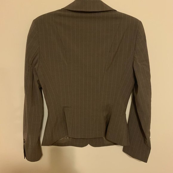 Mexx Fitted Blazer, Brown with Pink Pinstripe Size 8 (fits more like a 6) - Picture 3 of 4